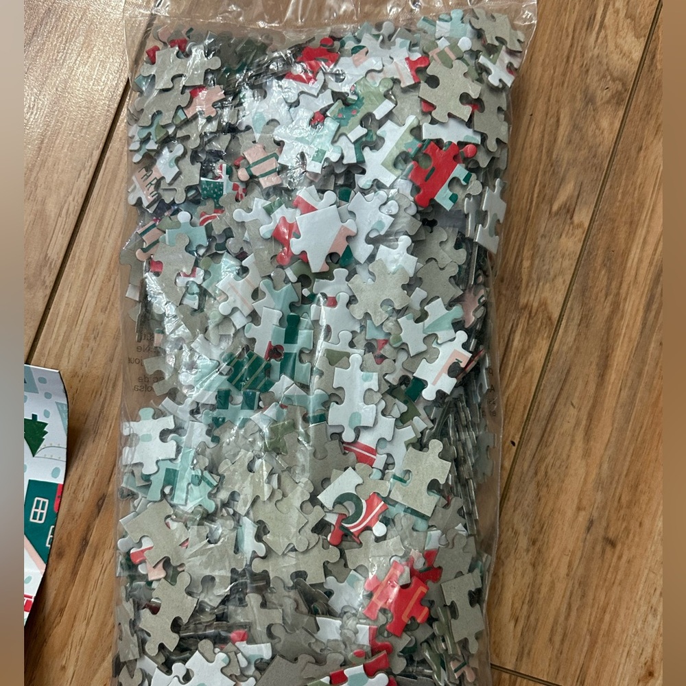 NEW. Hallmark Christmas Village Puzzle with Red and Green - Picture 4 of 4